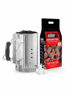 Kit Cheminée D'allumage Rapidfire Avec 2 Kg De Briquettes + Cubes Allume-feux - Weber