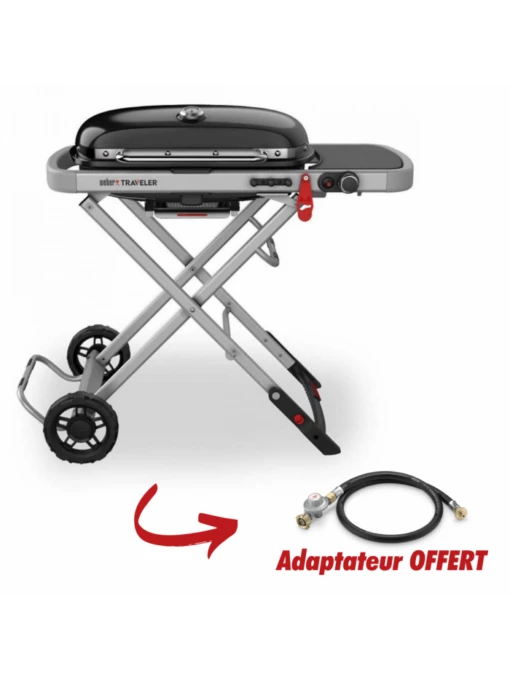Traveler Barbecue Gaz - Black - WEBER -France Barbecue Soldes 2024 weber q 1200 fuchsia