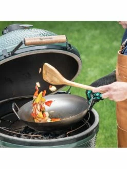 Wok Acier Carbone Avec Sa Spatule - Big-Green-Egg -France Barbecue Soldes 2024 wok acier carbone big green egg 3